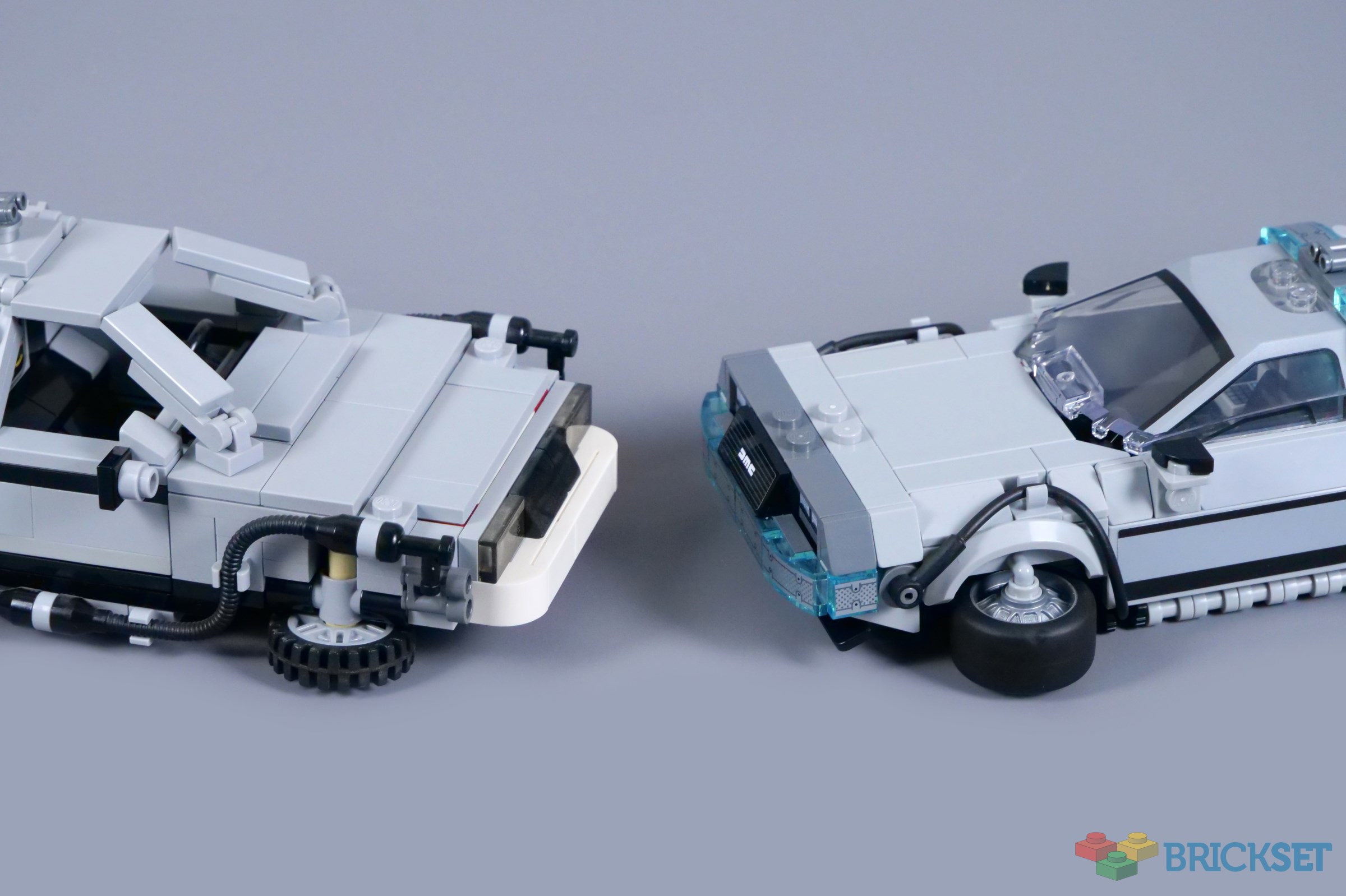 21103 The DeLorean Time Machine vs. 77256 Time Machine from Back